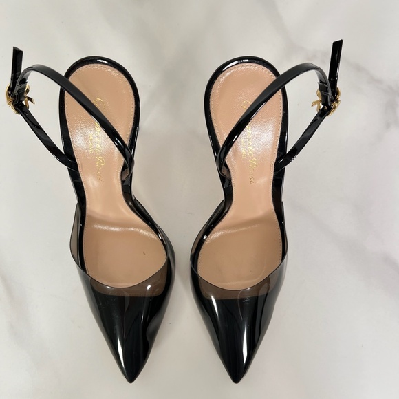 Gianvito Rossi Ribbon d'Orsay Plexi and Leather Slingback Pumps - Size 36 - Picture 6 of 9